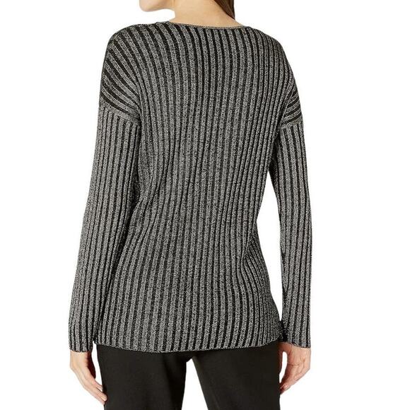 Vince Camuto Metallic Black and Gold Long Sleeved Sweater NEW Size Medium - Picture 5 of 5